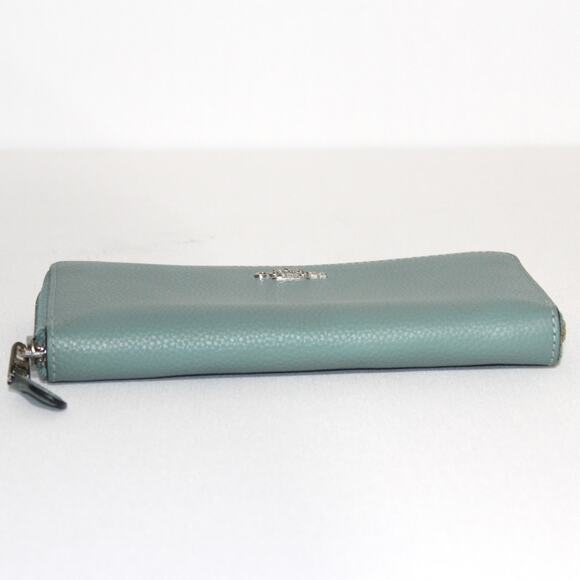 Coach Accordion Zip Wallet Aquamarine Green Blue - Picture 5 of 10